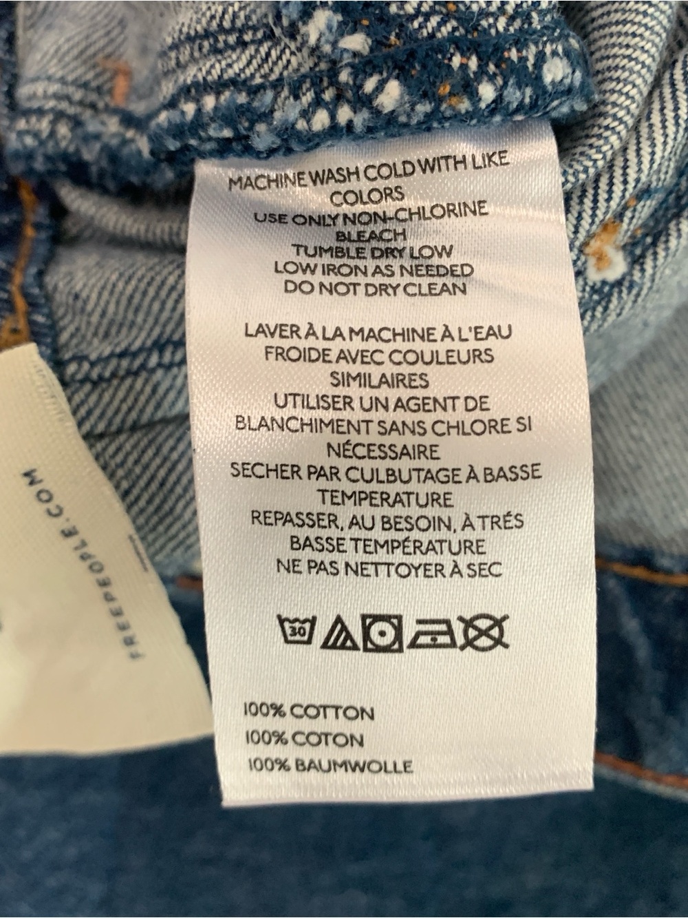 Free People We The Free Palmer 26  Cuffed Jeans Tunnel Vision Baggy Relaxed NWT - Picture 13 of 16